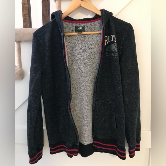 Roots Full Zip Hoodie Black Pepper Boys Size XXL - Picture 3 of 5